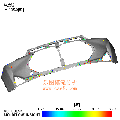 前保险杠模流分析结合线