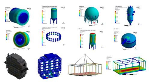 压力容器应力分析、梁架钢结构强度分析
